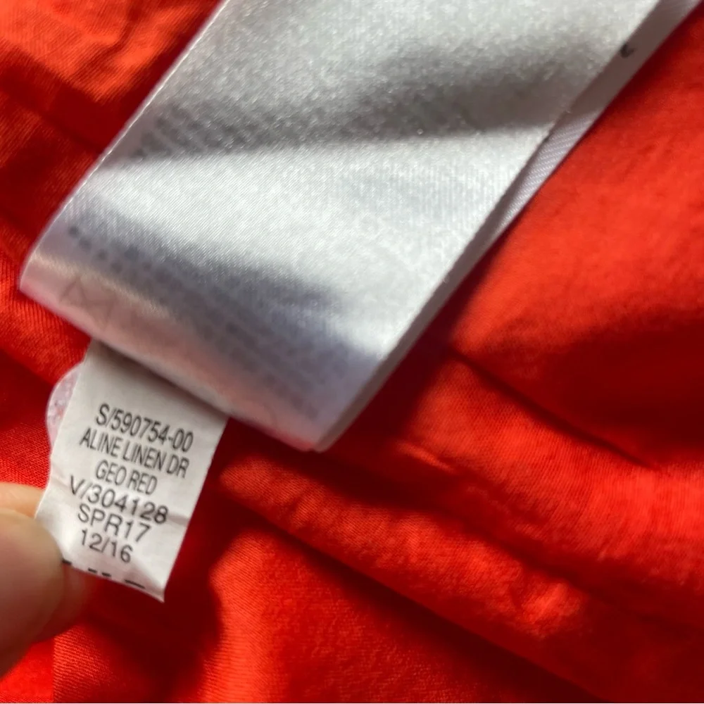 Banana Republic Aline Fitted‎ Linen Dress Sz 8 Red Pencil summer Feminine Lolita